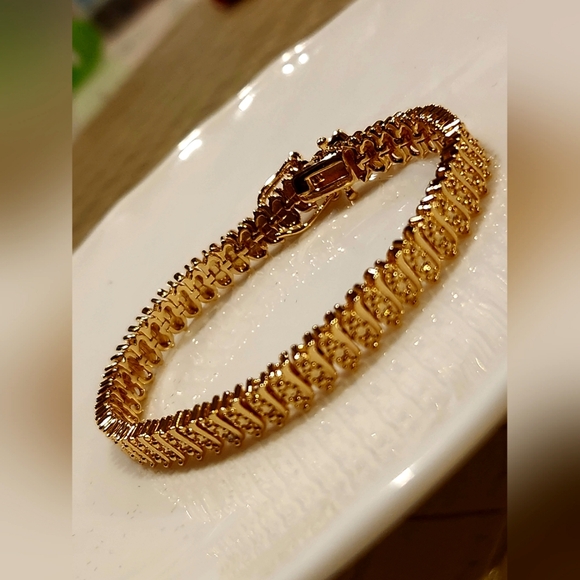 July Birthstone Tennis Bracelet for Women,18K Golden Plated Copper with Zirconia - Picture 2 of 11